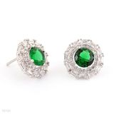 Green Zircons Dazzling stud earrings