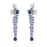 Contemprorary Attractive Stone Blue Long Earrings