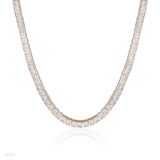 Classy large princess cut necklace