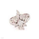 Lavish sharp flower silver ring