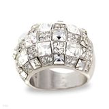 Checkered Two-Toned Cocktail Ring - Size 21
