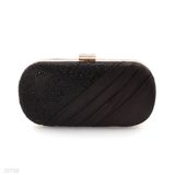 CLUTCH SEQUIN/PLEATS-BLACK