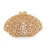 Luminous Lattice Gold Clutch