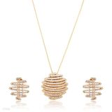 PENDANT SET ZIGZA ZC N639 GLD-CLEAR