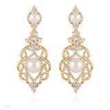 Exquisite swirl pearl gold earrings