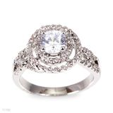 Crossed Band Solitaire Ring