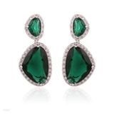 Elegant pebble drop green earrings