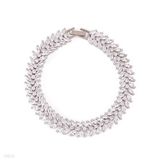 Complex marquise wreath silver bracelet