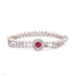 Glistening double line star red breacelet
