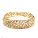 Slanting Crystal Lines Bangle