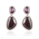 Elegant pebble drop purple earrings