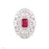 Radiant Red Oval Cocktail Ring
