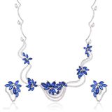 Majestic blue floral waves set
