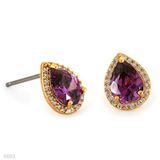 Beautiful Purple Zircon Drop Studs