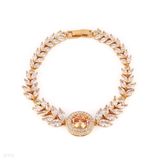 Stunning champagne oval solitaire wreath bracelet