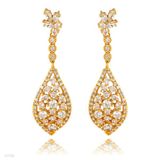 Classy Diamond Leaf Gold Earrings