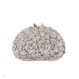 Rose garden silver clutch