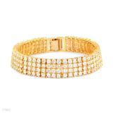 Mesmerizing Sparkling Four Rows Round Zircon Fancy  Cuff Bracelet