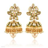 JHUMKA PEARL DROP KUNDAN.-GOLD