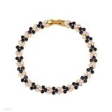 Stylish tri-circle blue tennis bracelet