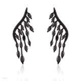 Majestic angel wing black earrings