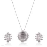PENDANT SET ZIGZA ZC N639 SLVR-CLEAR