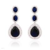 Royal blue long drop earrings