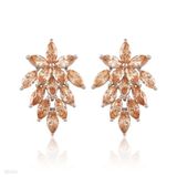 Pretty Champagne flower bunch earrings