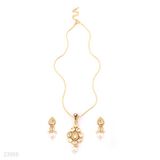 PENDANT SET BK ENAMEL SM -GLD-CLEAR