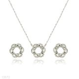 Stylized Pave Star Pendant Set