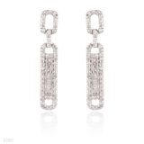 Contemporary Stylish Long lock Silver Earrings