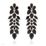 Special long black petal earrings