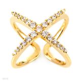 Criss Cross Pave Ring Band