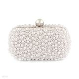 CLUTCH LG PEARLS WHITE