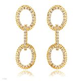Stylish Chain Rings Gold Earrings