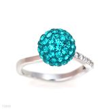 Crystal Pave Ball Ring
