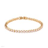 Graceful round gold tennis bracelet