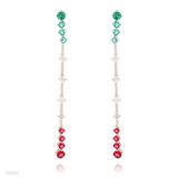 EARRINGS LONG ZC-SLVR-RED