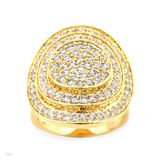 Tri- Circle Step Pave Ring