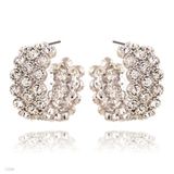 Crystal Studded Mini Hoop Earrings