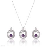 Beautiful Detailed Purple Oval Set