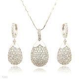 Drop Shaped Micro Pave Pendant Set