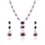 SET N+E RECT/OVAL DROP ZC SLVR-PURPLE