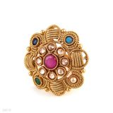 RING POLKI FANCY LG CIRC.-GLD-MCL-FR