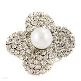 Large Floral Pearl Ring - Size FR
