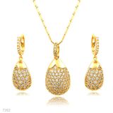 Drop Shaped Micro Pave Pendant Set