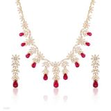 Majestic flower drop gold red set