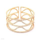 CUFF BRACELET WAVY CRY-GLD-CLEAR