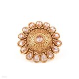 Detailed Round Sun Polki Ring