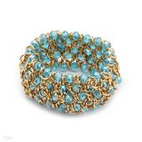 Wide Beaded Mesh Bracelet